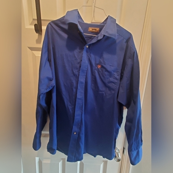 Ariat  blue button up s, XXL mens shirt. Newer  condition - Picture 1 of 5